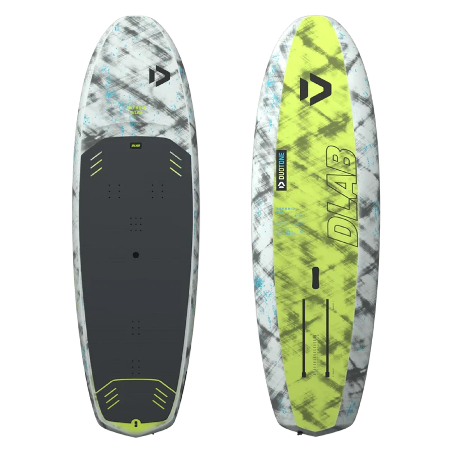 duotone-wing-foil-board-skybrid-dlab-grey-lime Duotone Wing-foil board Skybrid DLAB grey-lime available to buy at the Vass Beach House Wing-foil Shop in Vassiliki